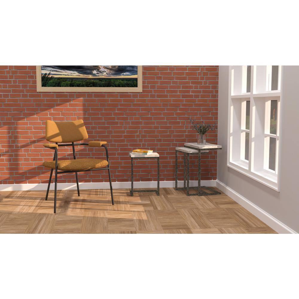 Carolina Living Addison Nesting Table Set Natural Driftwood/Aged Iron: 3-Piece, Solid Mango, Metal Frame, No Assembly Required