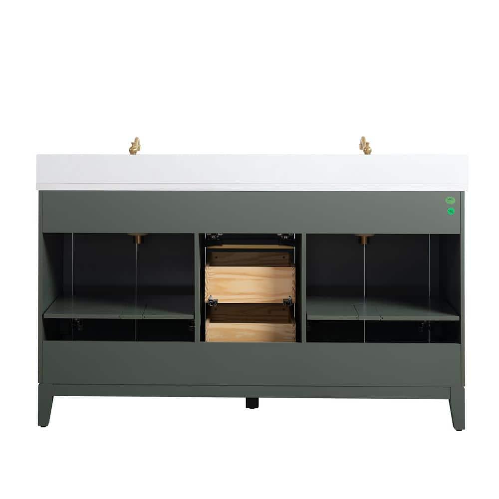 Vanity Art 60 Double Bathroom Vanity with Top