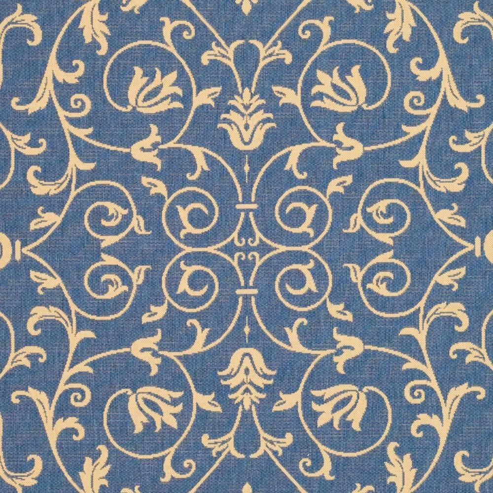 Courtyard CY2098 Power Loomed Indoor and Outdoor Area Rug - Blue/Natural - 9'x12' - Safavieh