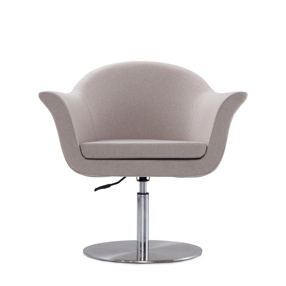 Voyager Barley and Brushed Metal Woven Swivel Adjustable Accent Chair