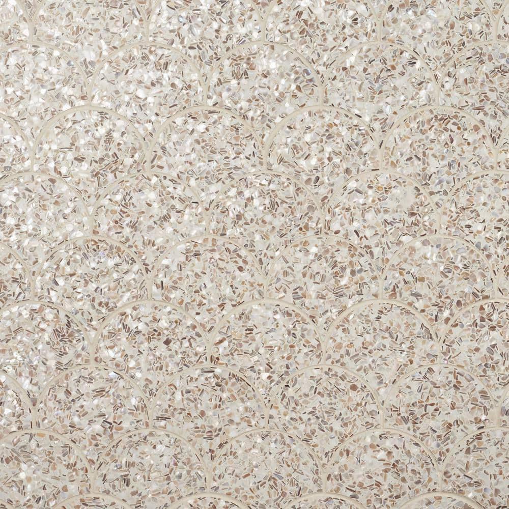 Shoal 5" Fishscale Terrazzo and Pearl Wall & Floor Mosaic Tile (0.74 Sq. Ft. / Sheet)