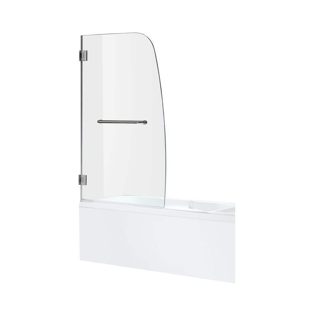 Vensea 31.5" W x 58" H Hinged Frameless Tub Door with Tsunami Guard