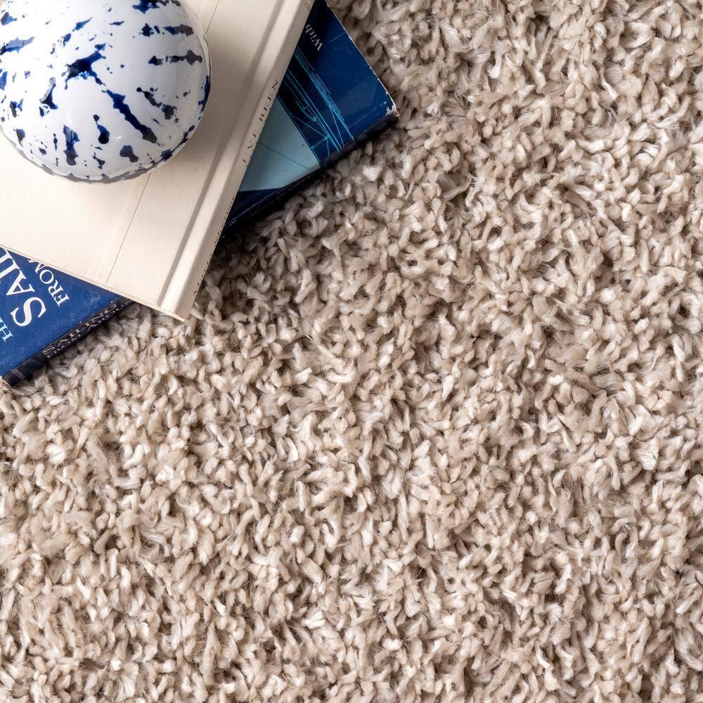 Nuloom Kara Solid 2x8 Runner Shag Indoor Area Rug for Living Room Bedroom Dining Room Nursery Entryway Hallway, Beige