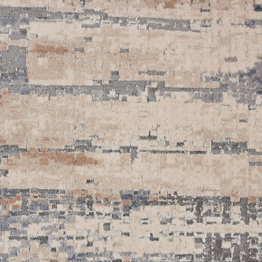 Rustic Textures Beige/Grey 8 ft. x 11 ft. Abstract Contemporary Area Rug