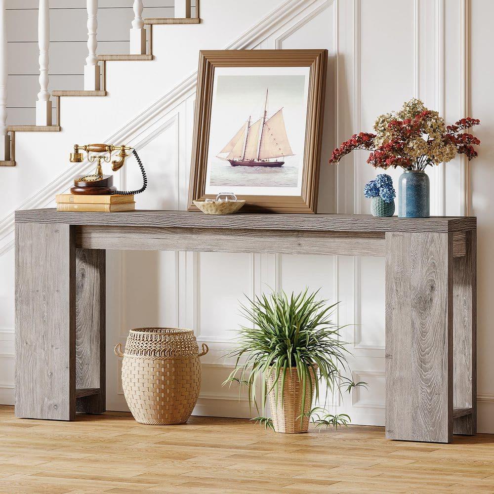 Millwood Pines 70.9" Console Table For Entryway, Farmhouse Wood Sofa Couch Tale