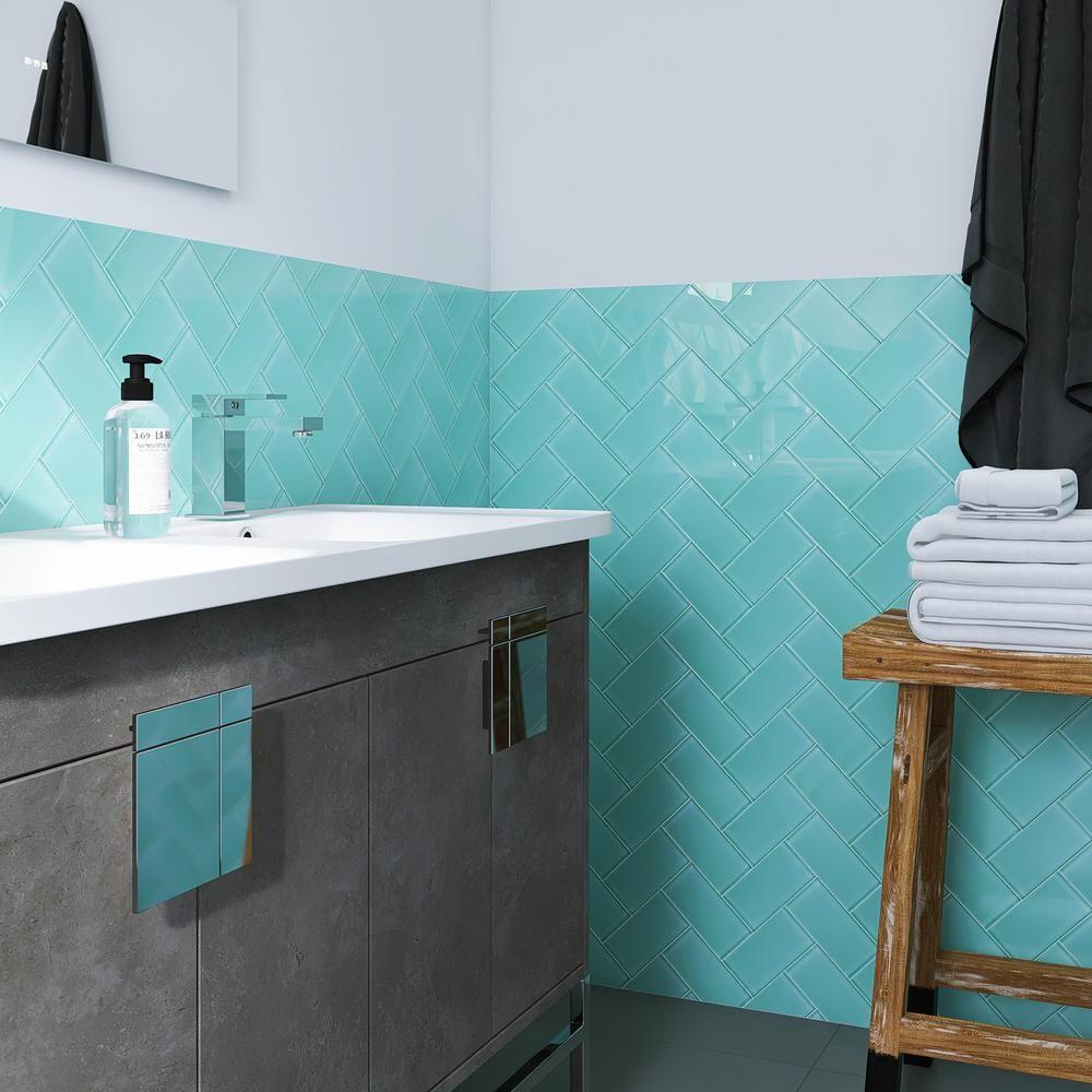 Premium 3" x 6" Straight Edge Glass Mosaic Subway Tile