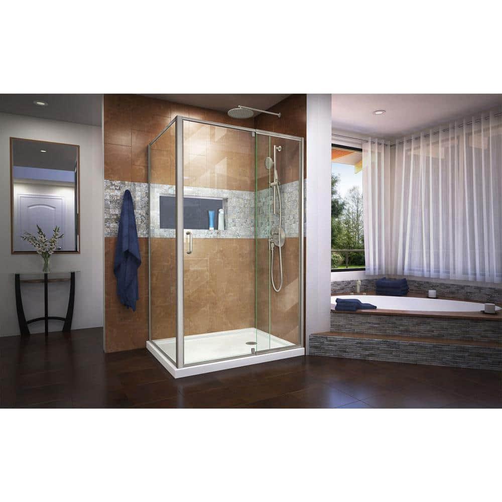 DreamLine Flex 36 in. D x 48 in. W x 74 3/4 in. H Semi-Frameless Shower Enclosure