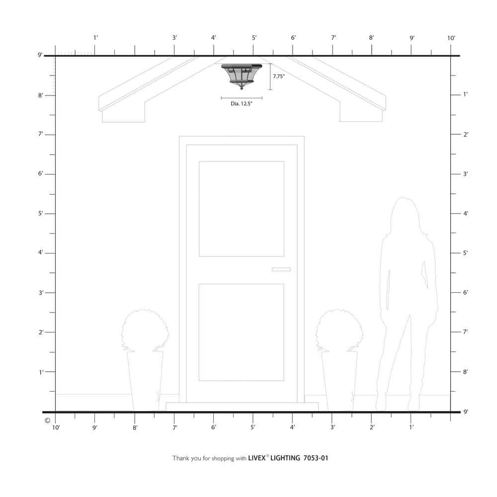 Livex Lighting Monterey Ceiling Mount in Antique Brass