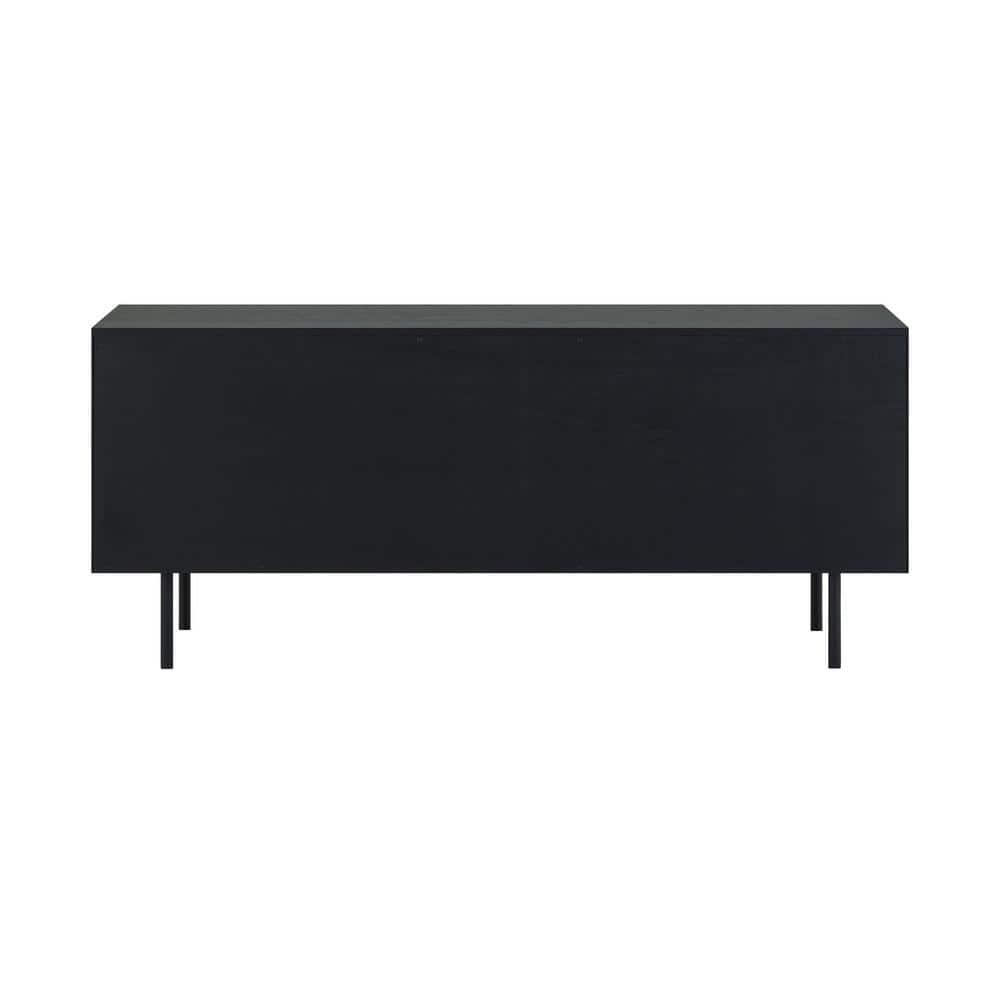 Pasadena 4 Door Wood Buffet Cabinet with Black Oak Finish