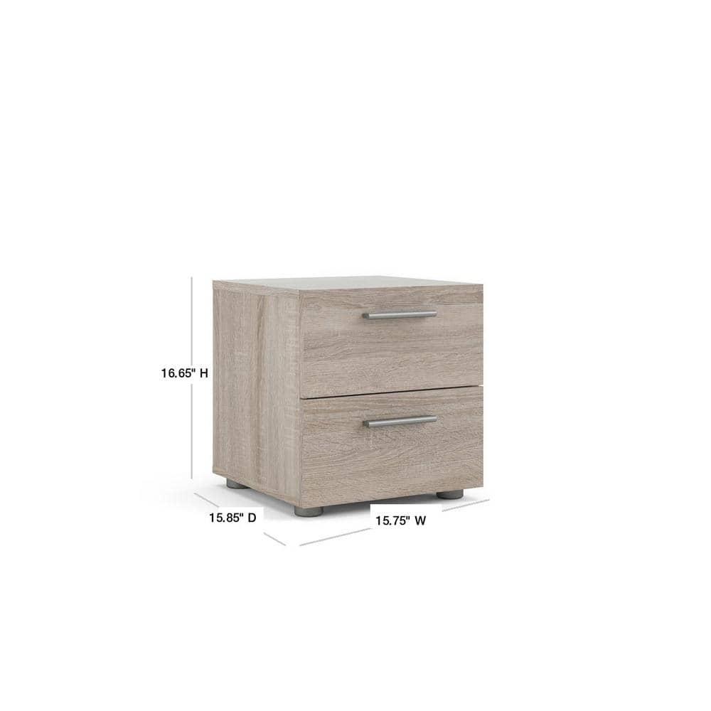Tvilum,Austin 2 Drawer Nightstand, Truffle Oak