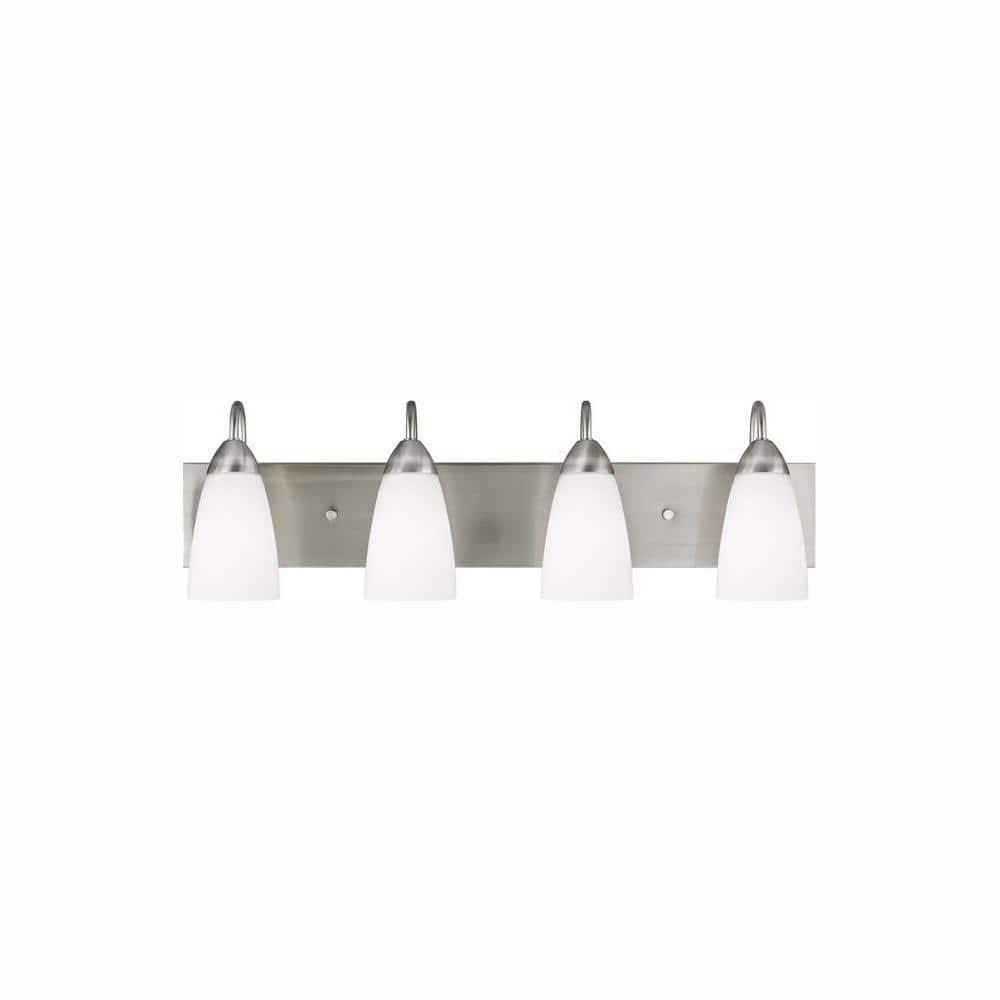 Generation Lighting Seville 28.375-in 4 -Light Brushed Nickel Traditional Vanity light