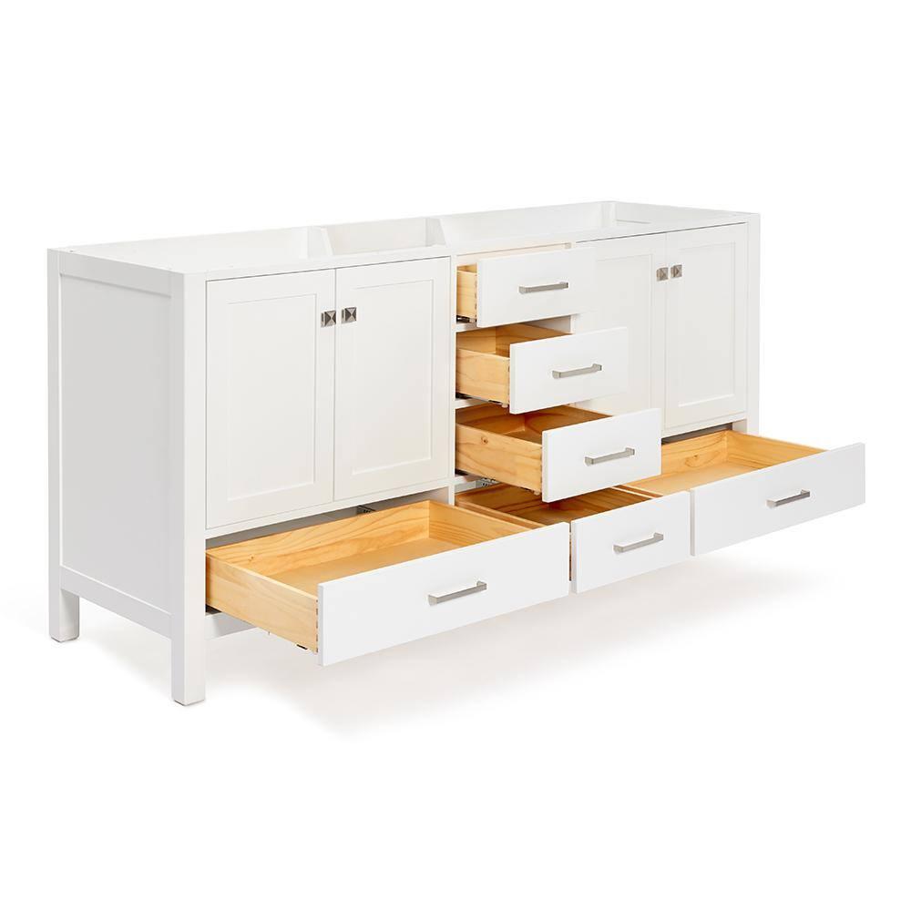 Ariel A073d-Bc Cambridge 72" Double Free Standing Vanity Cabinet Only - White