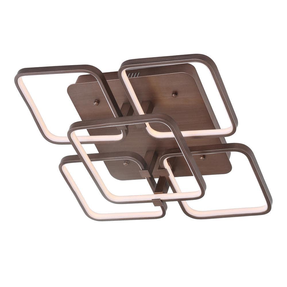 Sebastian 17.5" Integrated LED Metal Flush Mount Ceiling Light, Coffee