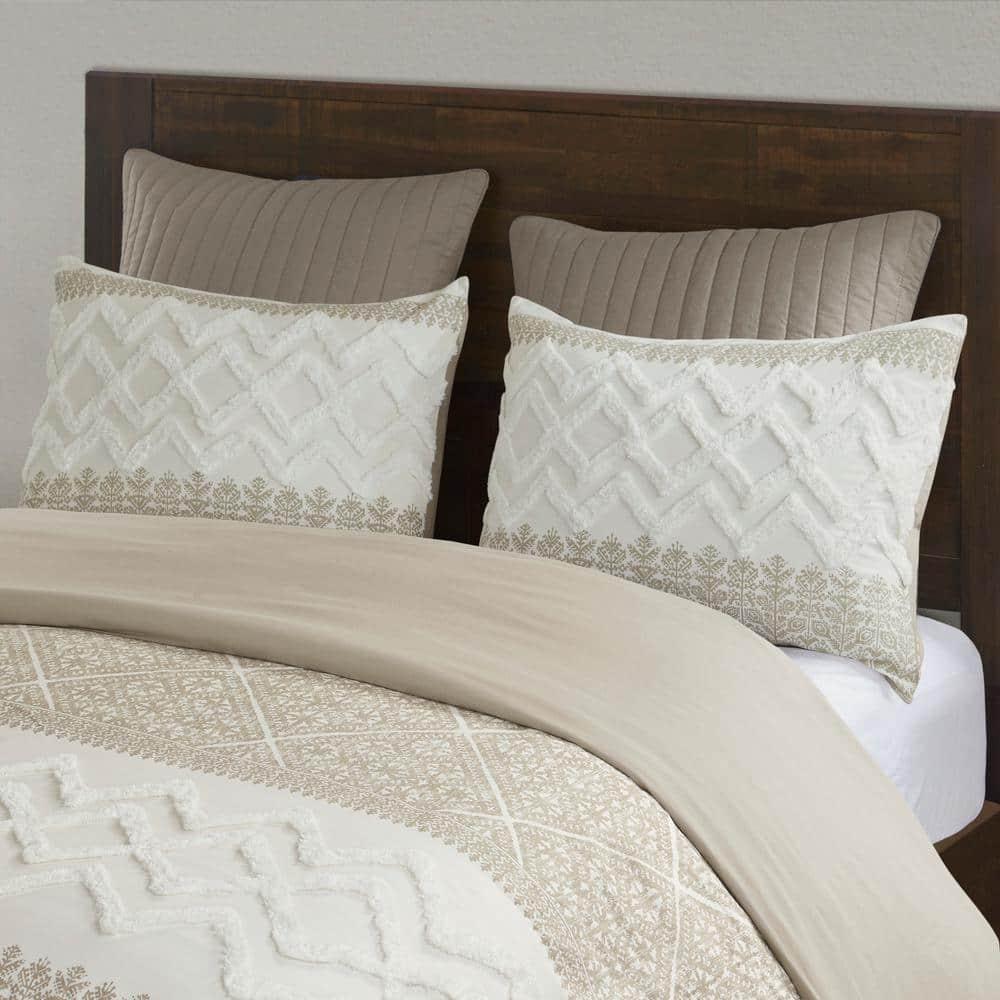 INK+IVY Mila Cotton Duvet Cover Set with Chenille Tufting