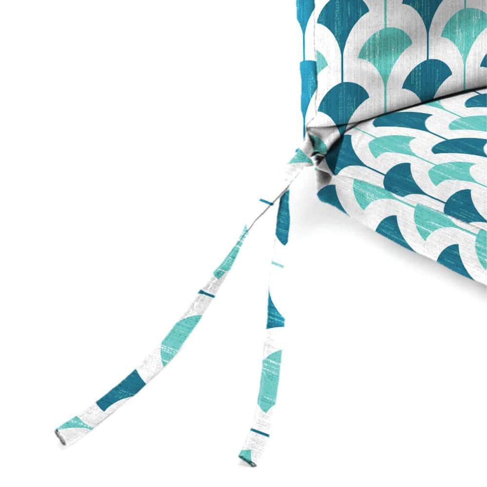 Jordan Manufacturing 44" x 21" Rectangular Outdoor Chair Cushion with Ties and Hanger Loop