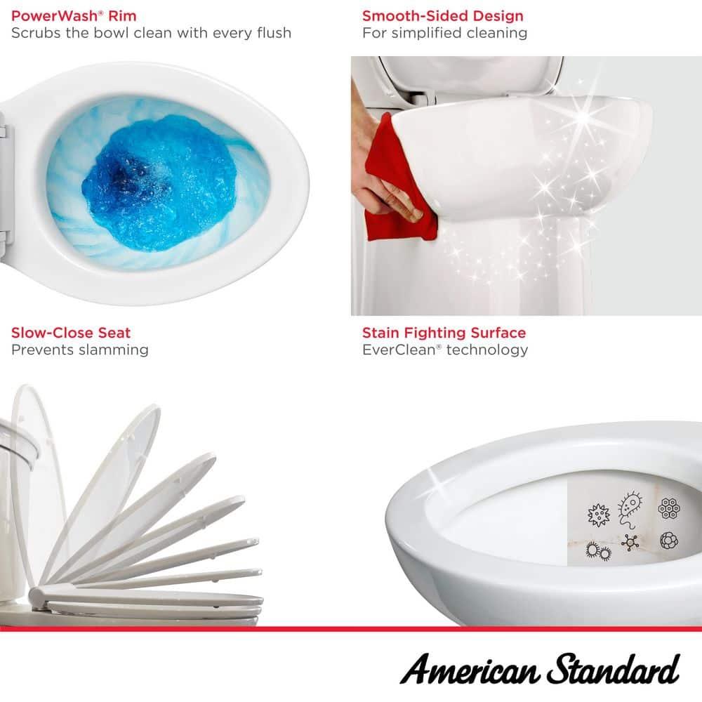 American Standard American Standard Aspirations 1.28 Gallons GPF Elongated Comfort Height Floor Mounted Two-Piece Toilet (Seat Included) 252AA898.020