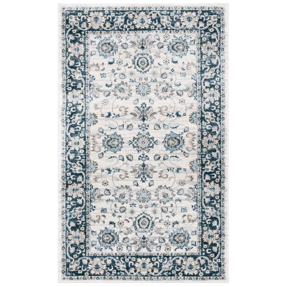 Isabella ISA940 Power Loomed Accent Rug - Cream/Navy - 3'x5' - Safavieh