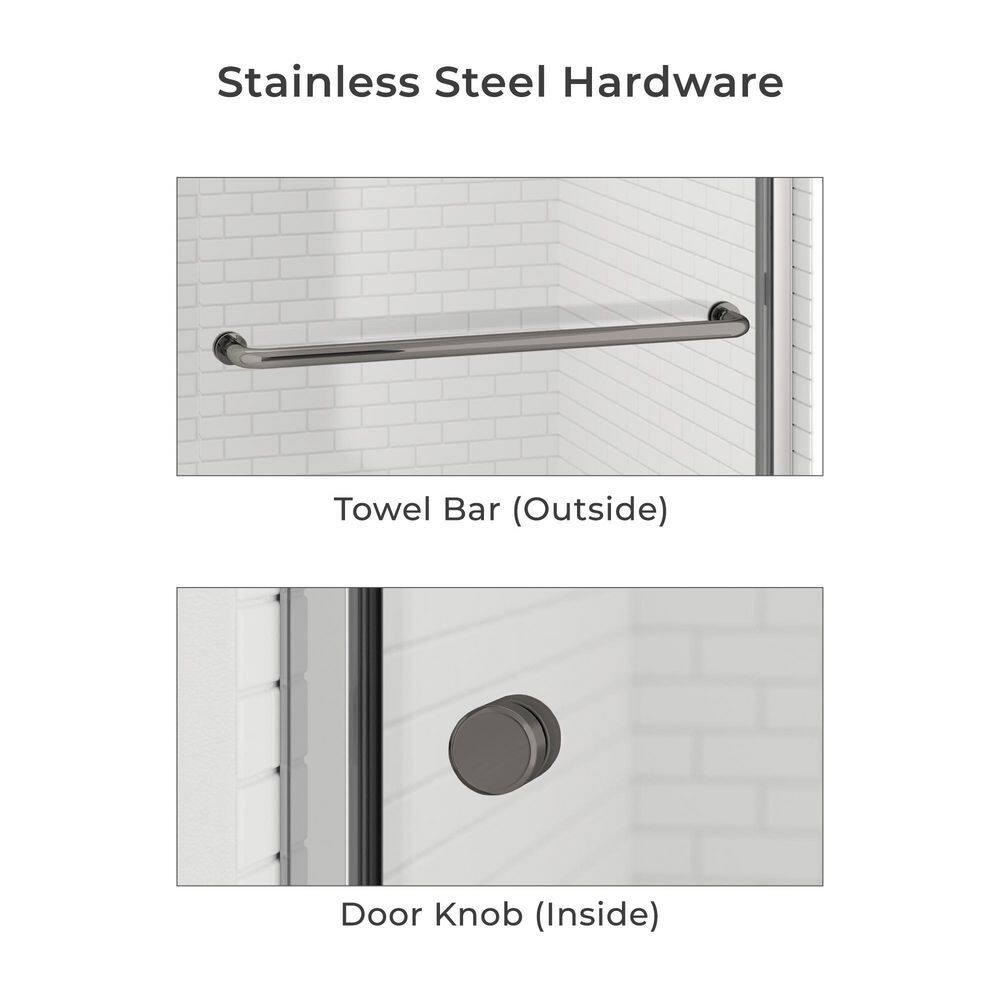 44" - 48" W 70" H Double Sliding Semi-Frameless Shower Door