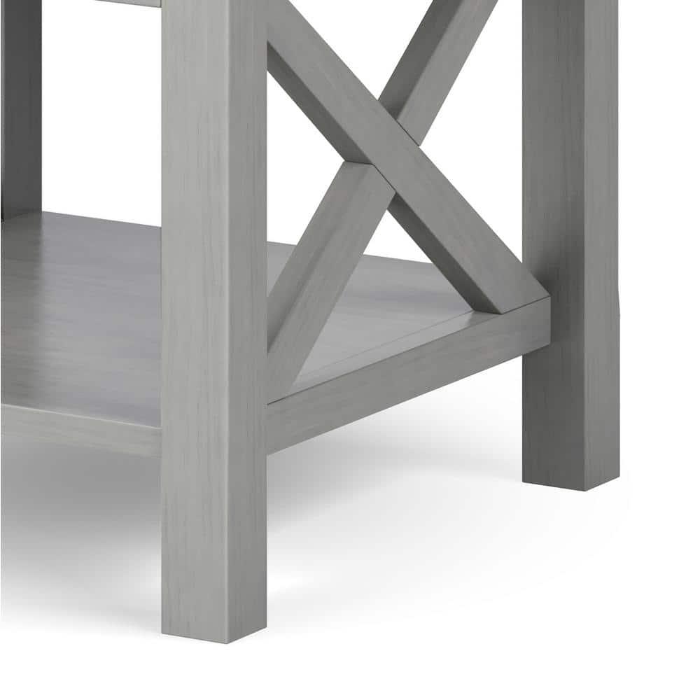 Simpli Home Kitchener 21"W Solid Mango Wood Square End Table with Storage Drawer