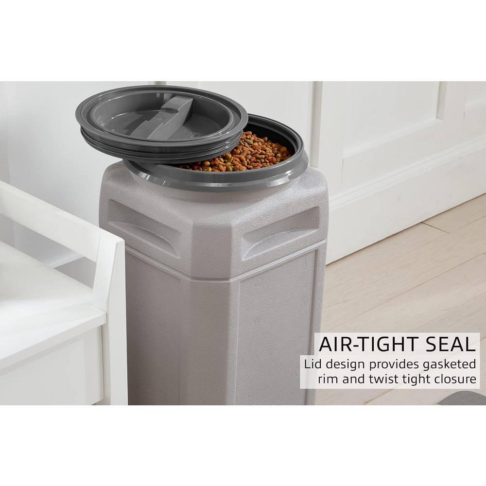 Mighty Tuff 13 Gal, up to 54 Lbs. Pet Food Storage Container with Airtight Twist Lid and Built-In Handles