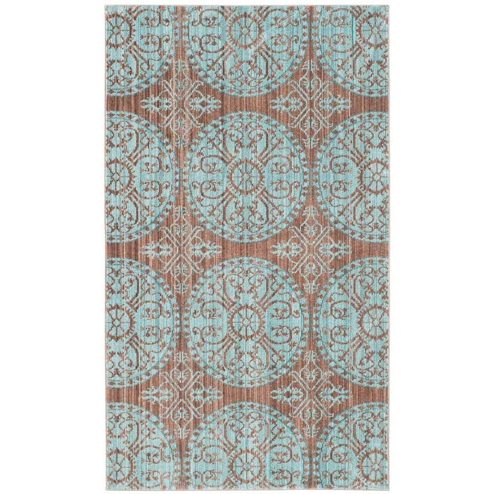 Valencia VAL214 Power Loomed Indoor Accent Rug - Brown/Alpine - 3'x5' - Safavieh