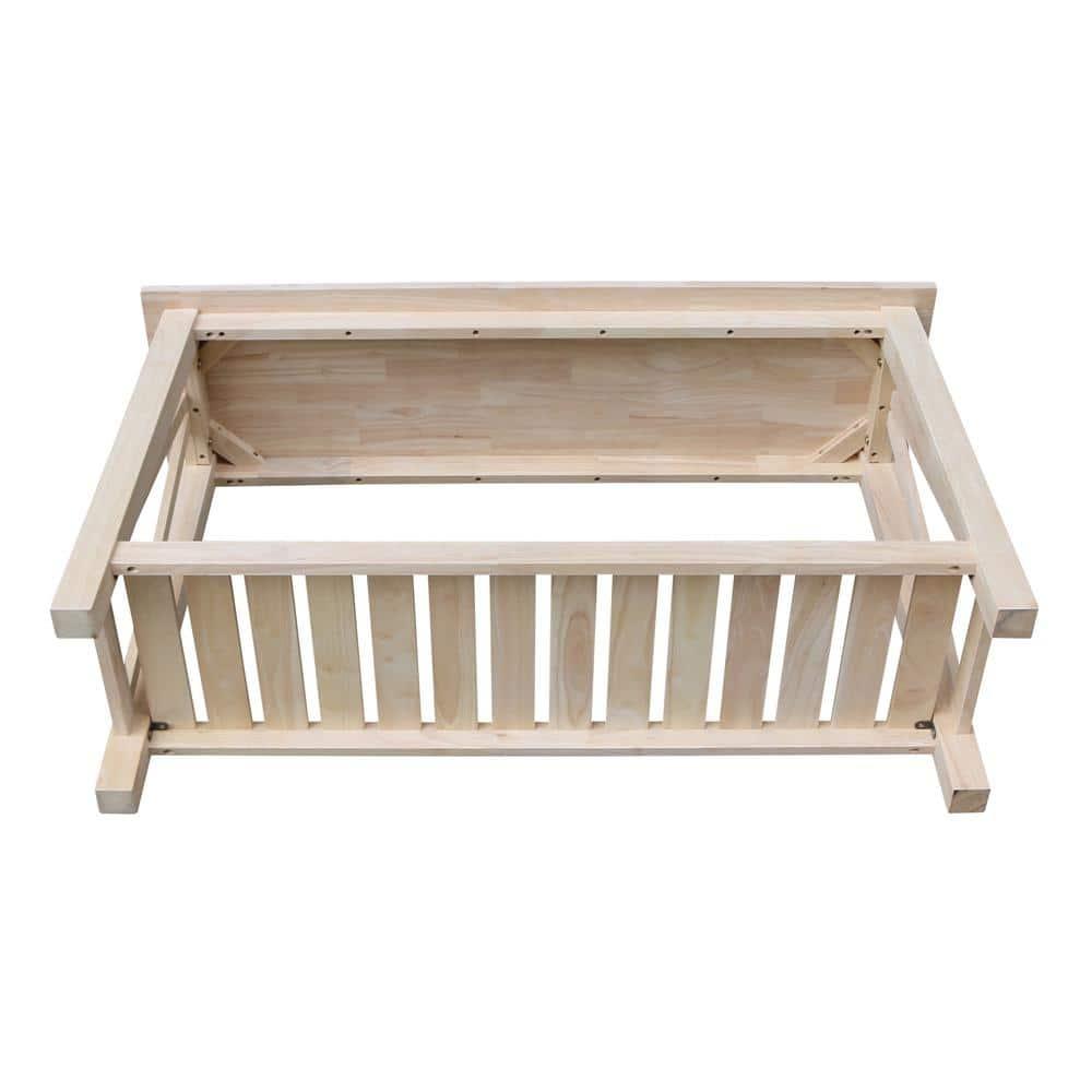 Surrey Console Sofa Table Unfinished - International Concepts: Hardwood, Rectangular, Fixed Shelf