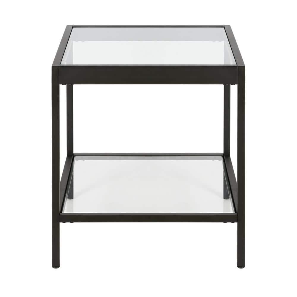 Evelyn&Zoe Alexis 20" Wide Square Side Table, Blackened Bronze