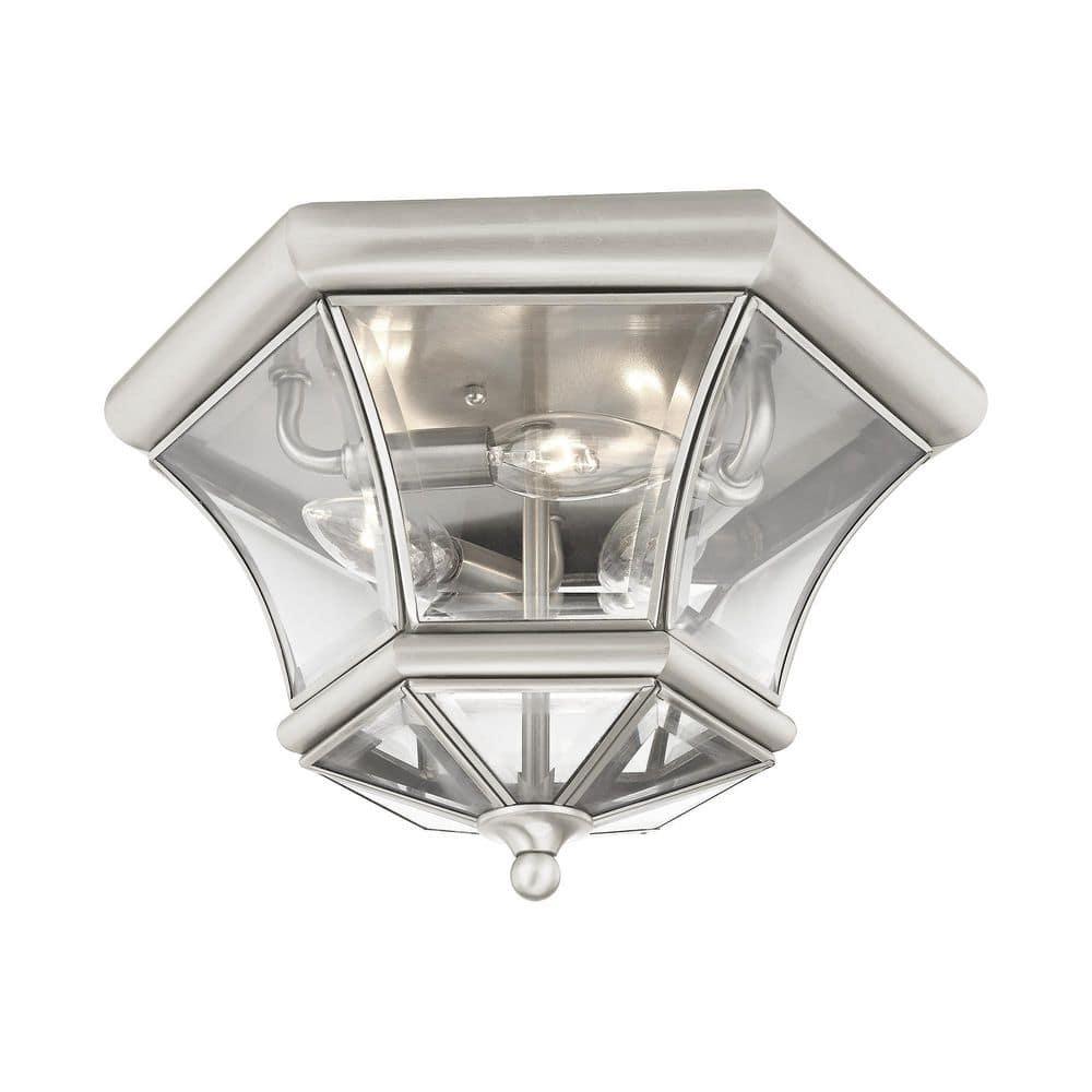 Livex Lighting Monterey/Georgetown 3 - Light Flush Mount in Brushed Nickel