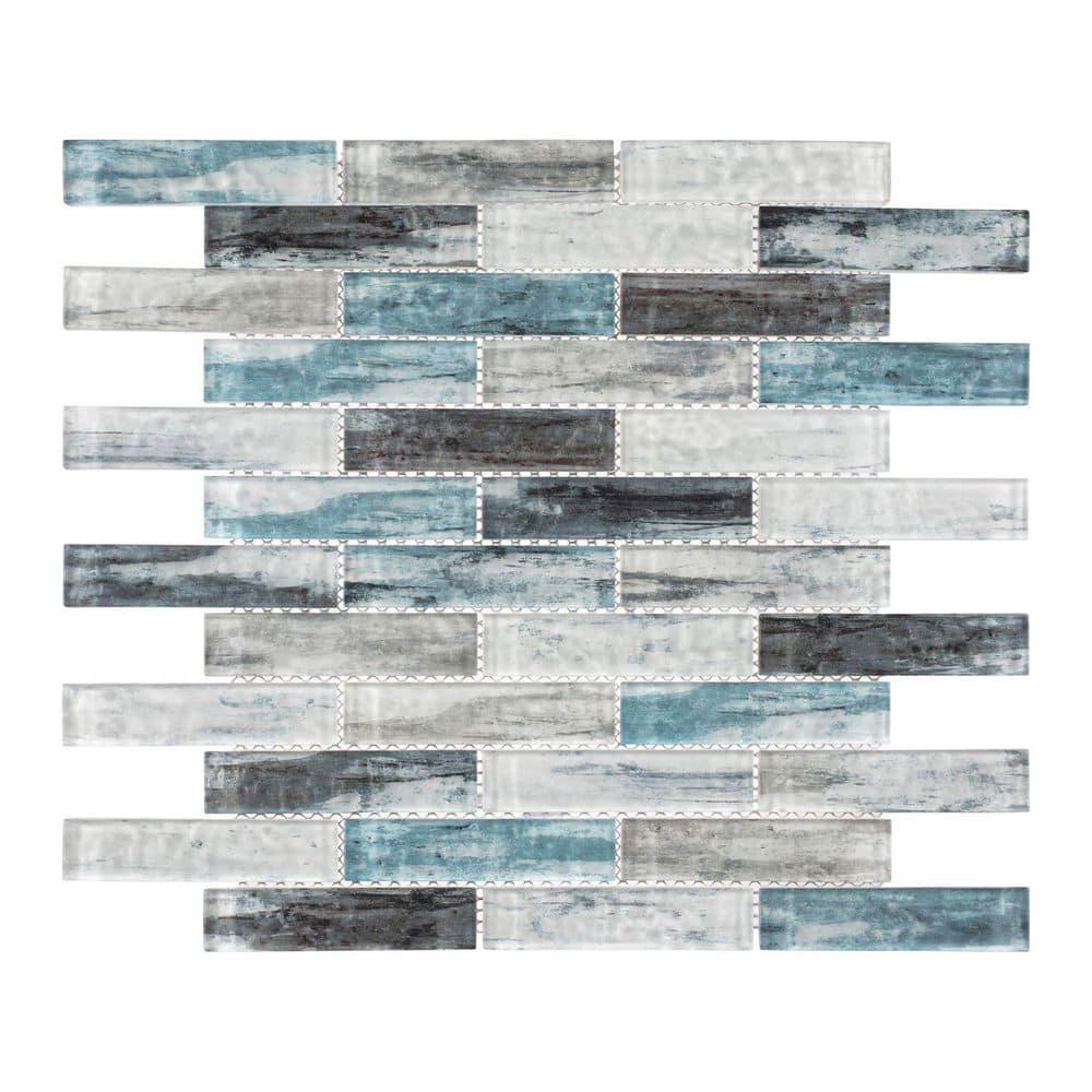 Giovan 1" x 4" Glass Brick Joint Mosaic Shower Walls, Kitchen Backsplash and Floor Tile