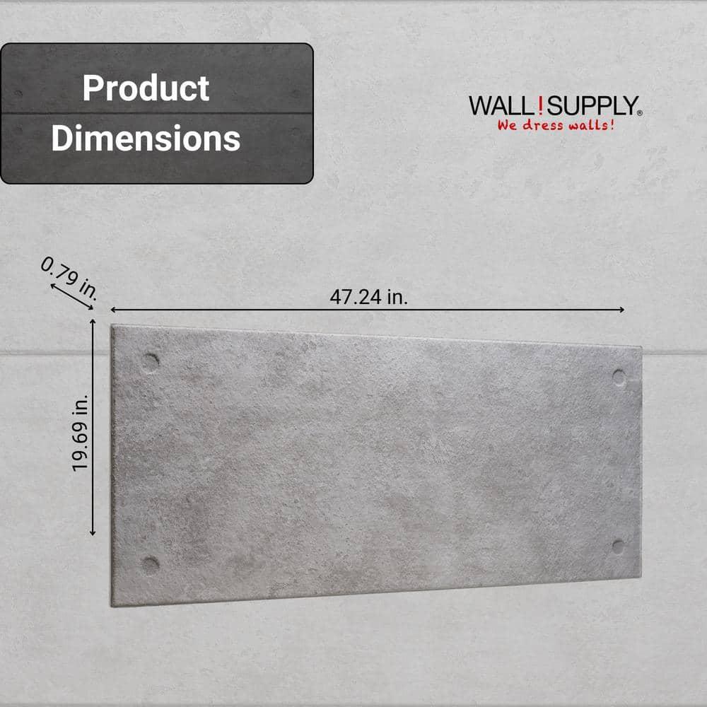 Wall!Supply Wall!supply Ultralight Industrial Concrete Hd Printed – 3d Eps Foam Wall Panels – Easy Diy Installation – Concrete Look – Set Of 4 Panels (25.83 Sq Ft)