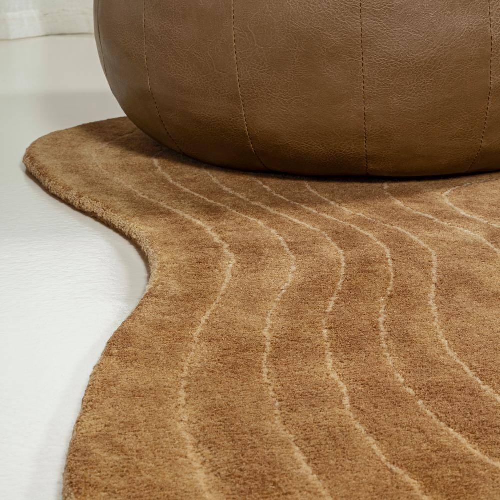 JONATHAN Y Retro Bohemian Abstract Striped Handwoven Wool Light Brown/Beige 6 ft. x 9 ft. Area Rug