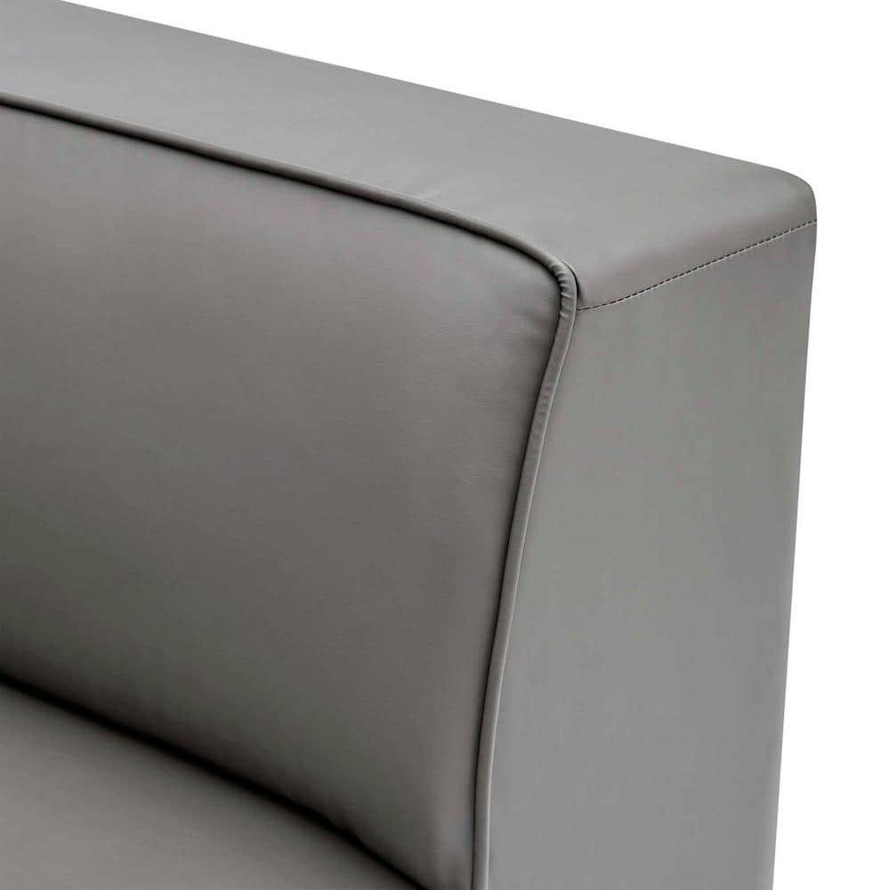 Mingle Vegan Leather Corner Chair Gray - Modway