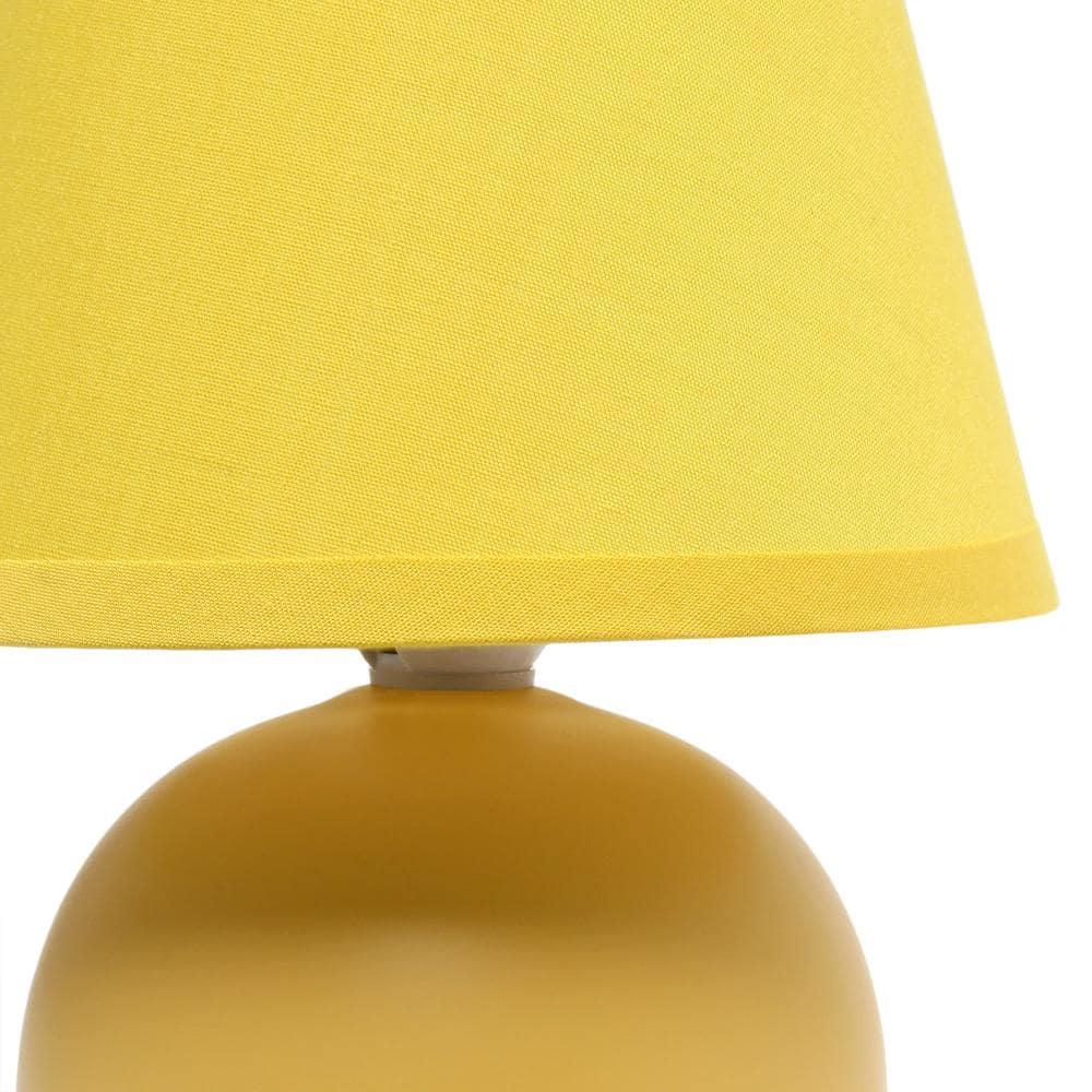 Simple Designs 8.66" Compact Ceramic Globe Table Lamp with Stylish Shade (Includes LED Light Bulb) Yellow