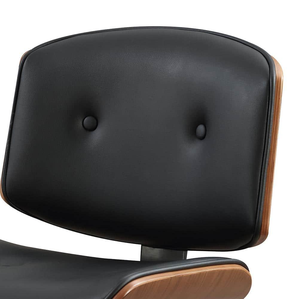 Miekor Furniture Camila Office Chair in Black Pu & Walnut
