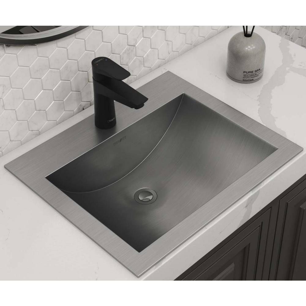 Ruvati 21 x 17 inch Drop-in Topmount Bathroom Sink Stainless Steel