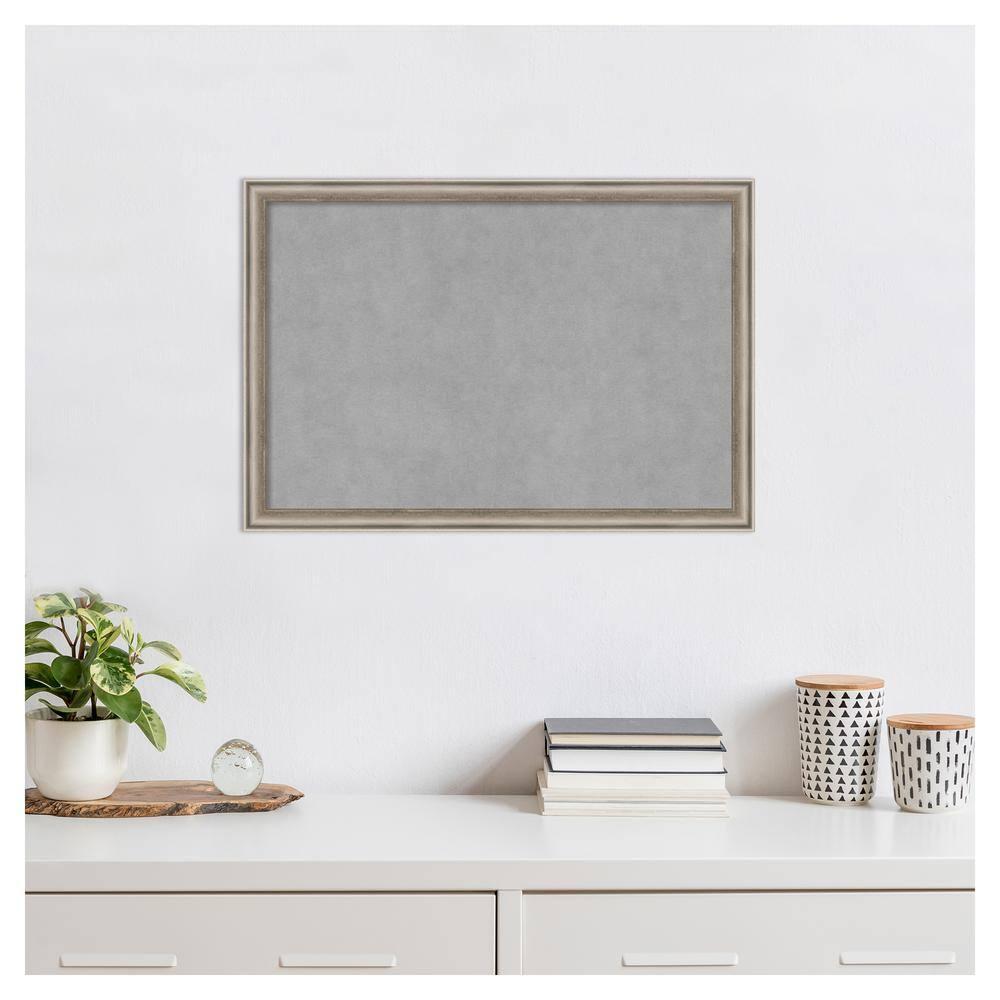 Amanti Art Salon Scoop Pewter Framed Magnetic Board 26 x 18 in.