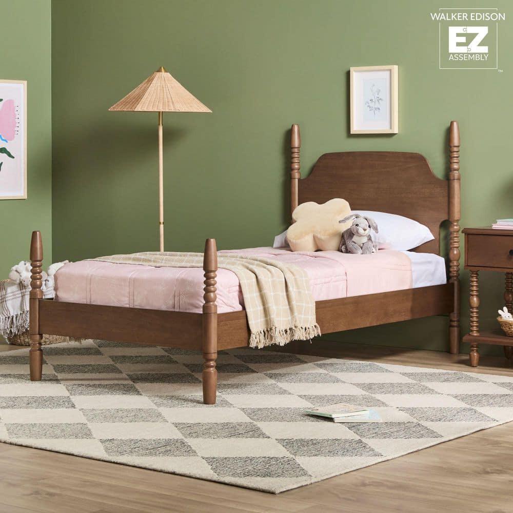 Vivienne Traditional Easy Assembly Solid Wood Twin Spindle Bed
