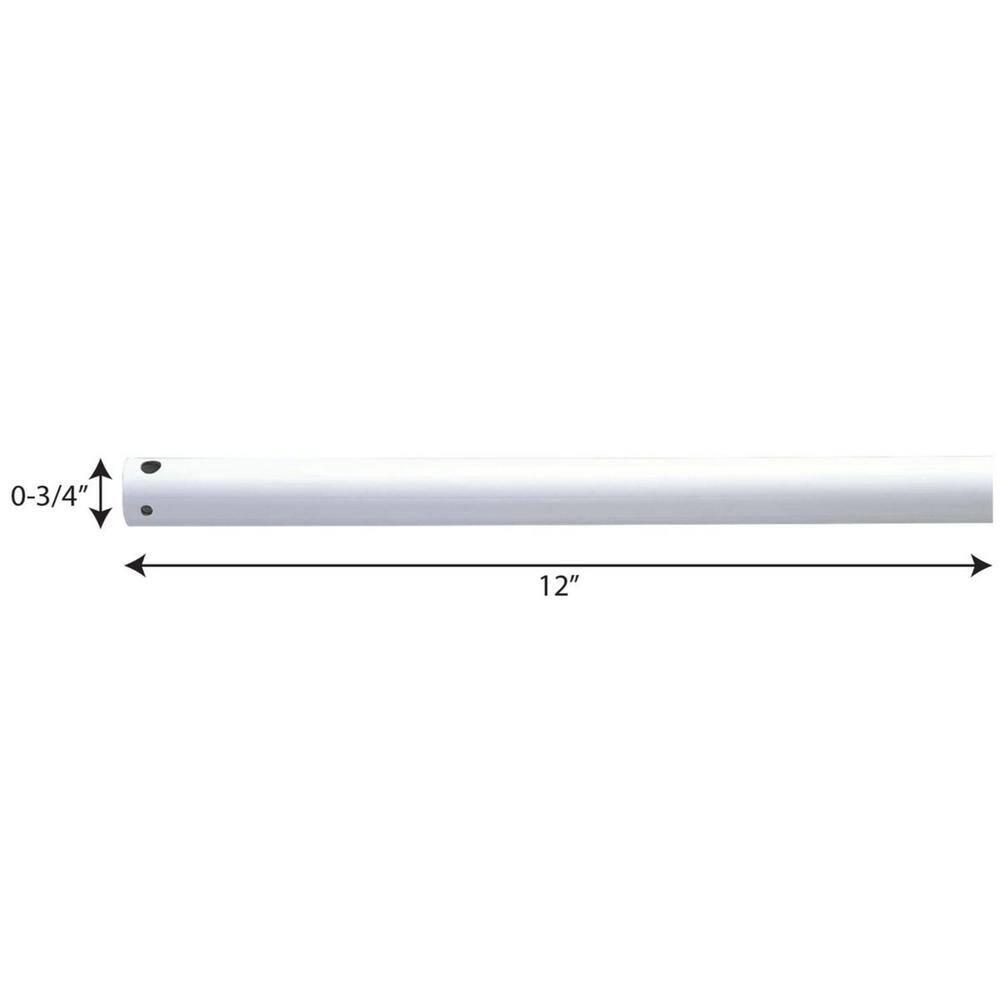 Progress Lighting 36-Inch Ceiling Fan Downrod In White Finish
