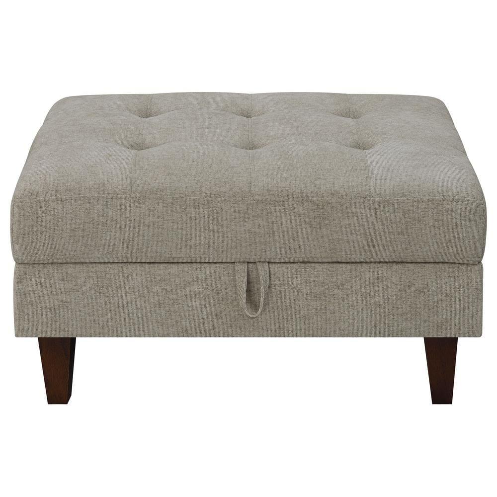 Barton Upholstered Tufted Ottoman Toast and Brown