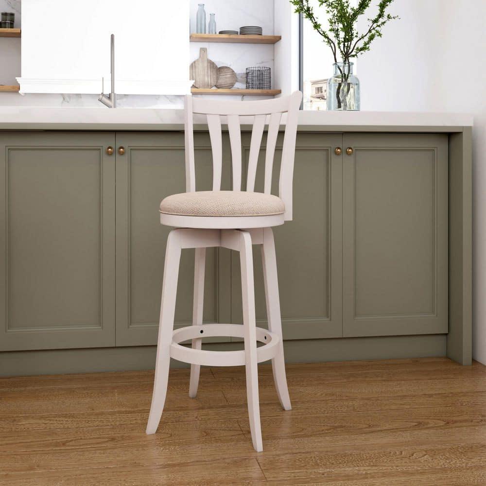 30&#34; Savana Wood Bar Height Swivel Stool White - Hillsdale Furniture