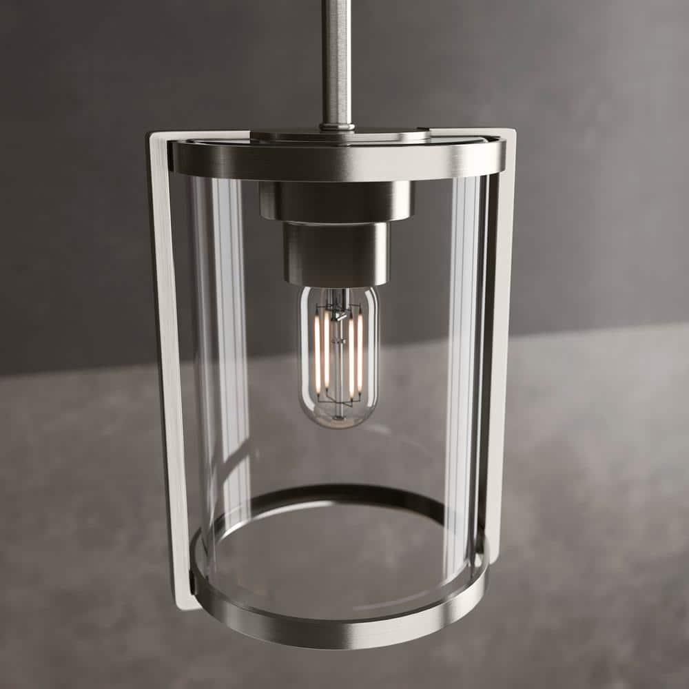 Astwood Clear Glass Mini Pendant Ceiling Light Fixture Silver - Hunter Fan: UL Listed, Adjustable Height