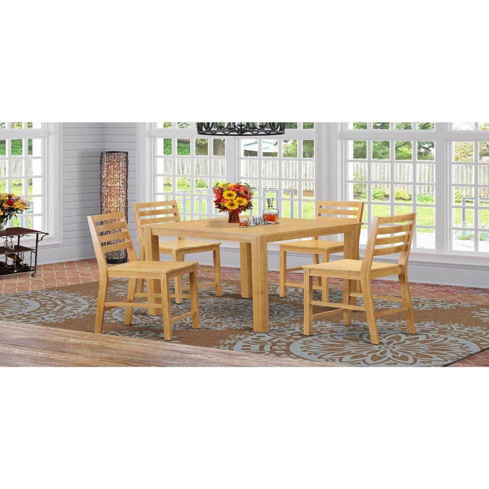 East West Furniture, 5  Pc  Counter  height  Table  set-Counter  height  Square  Table  and  4  Stools