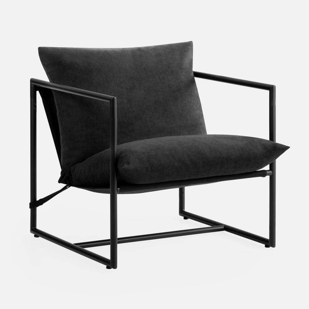 Zinus Aidan Metal Framed Sling Indoor Accent Chair, Black