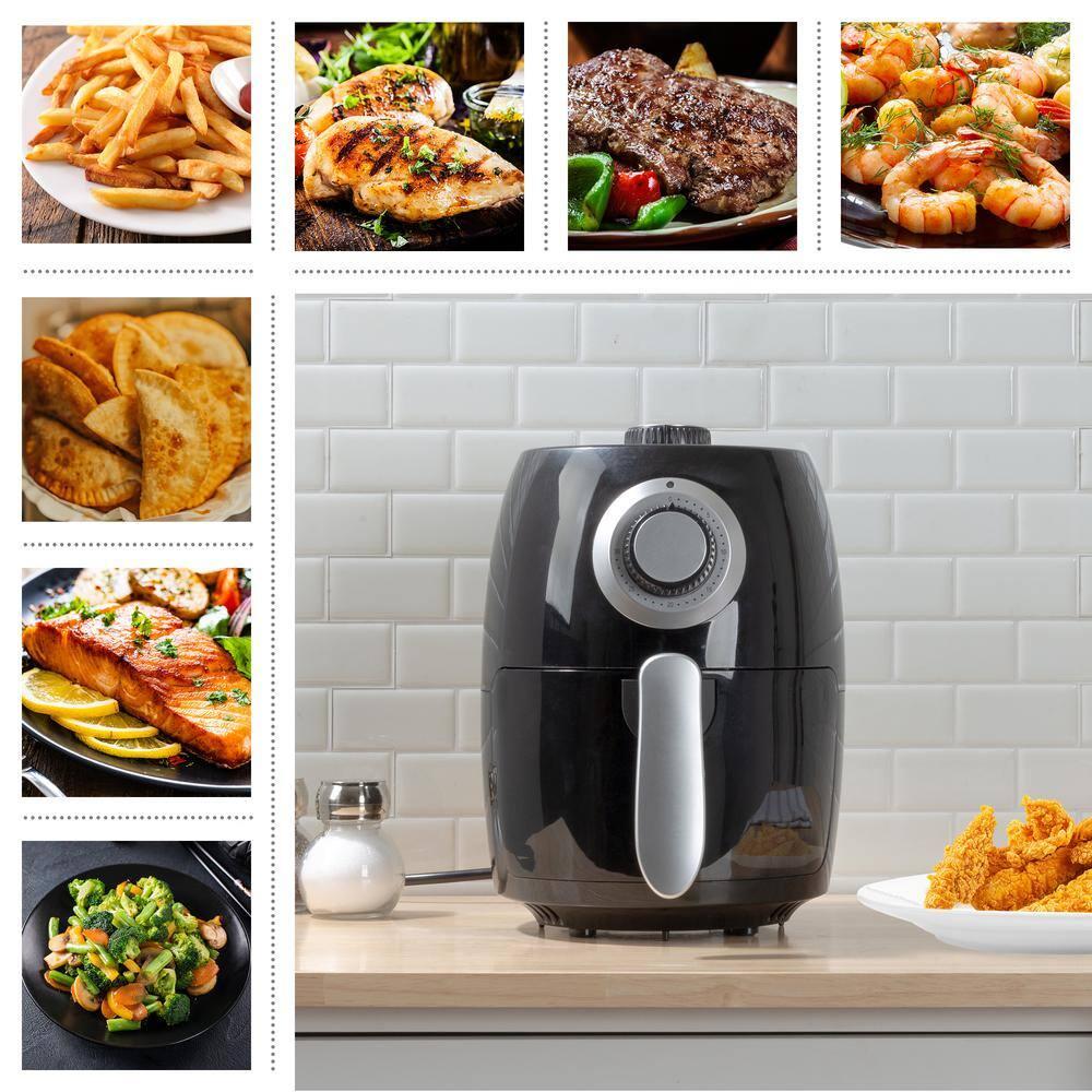 Classic Cuisine Air Fryer - 2.3-Quart Electric Fryer For Healthier Cooking - Compact Appliance With Nonstick Interior - Kitchen Gadgets By Classic Cuisine (Black)