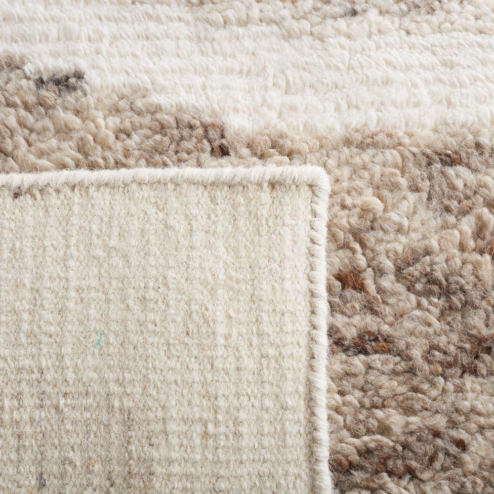 SAFAVIEH Casablanca Rhoda Geometric Wool Area Rug, Ivory/Brown, 3' x 5'