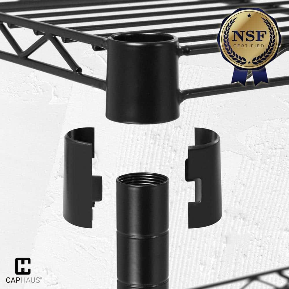 CAPHAUS NSF Heavy Duty Commercial Adjustable Wire Shelving w/ Wheels & Leveling Feet, Kitchen Storage Metal Shelf, Garage Storage Shelving, Utility Wire Rack Storage Unit, Silver 30 x 14 x 64 5-Tier