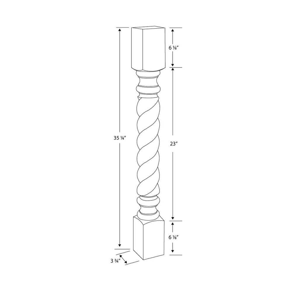 Architectural Products by Outwater L.L.C. 35-1/4" High Corner Post Island Legs