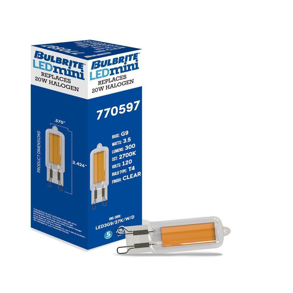 Clear Dimmable LED Bi-Pin Light Bulbs, 4-Pack