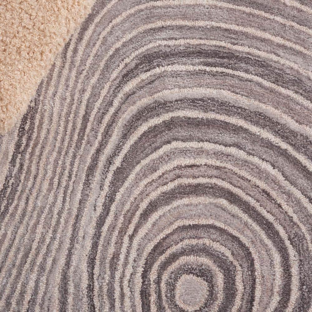 Abstract ABT153 Handmade Tufted Area Rug - Grey/Ivory - 8' X 10' - Safavieh