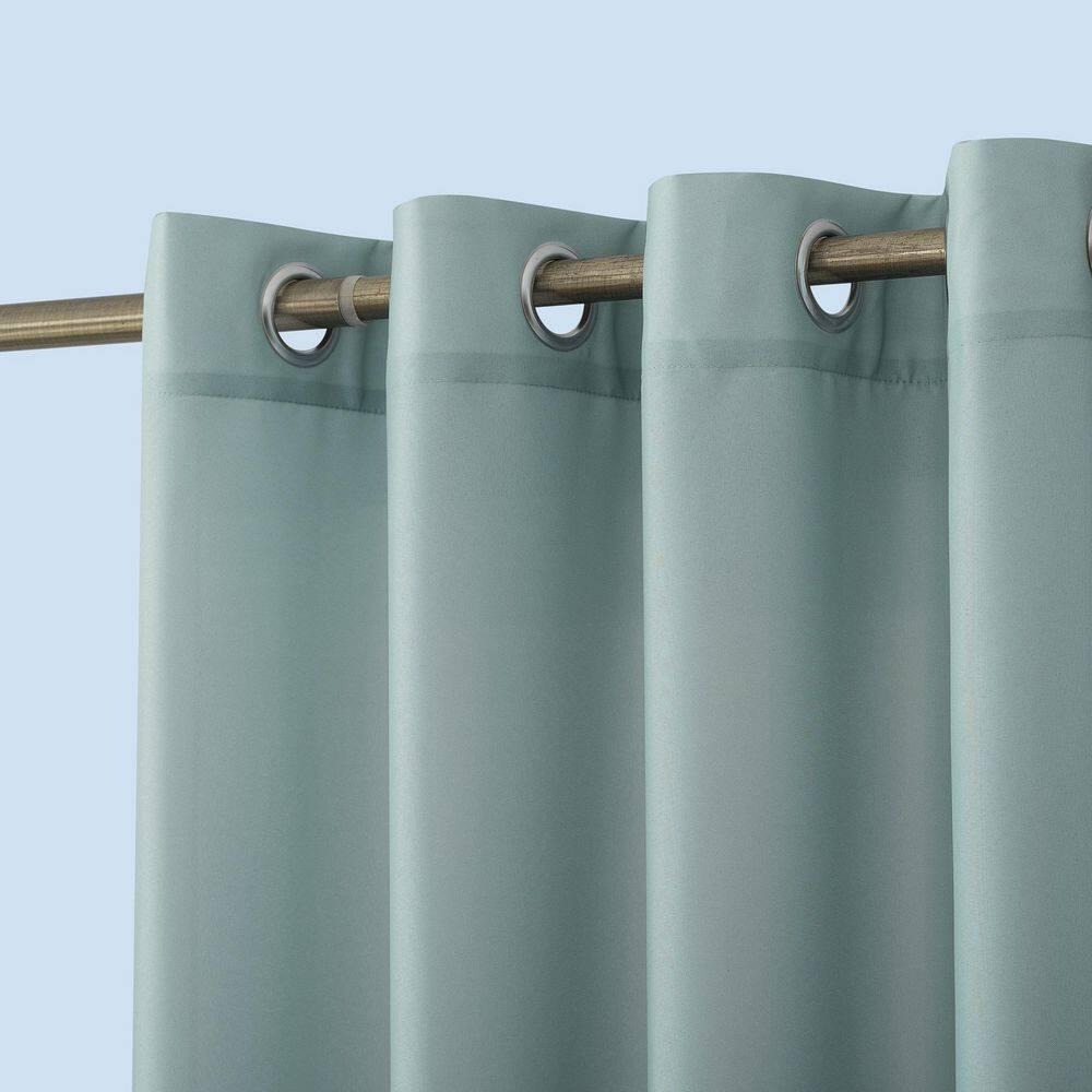 Sailor Indoor/Outdoor UV Protectant Curtain Panel in Soft Teal-54 in. W x 108 in. L